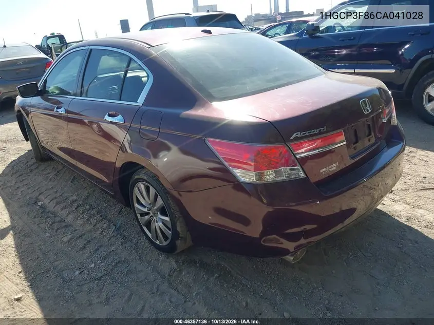 2012 HONDA ACCORD VIN 1HGCP3F86CA041028 — фото 3
