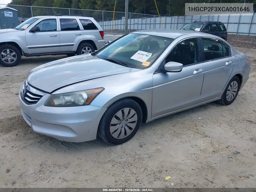 2012 HONDA ACCORD VIN 1HGCP2F3XCA001646 — фото 2