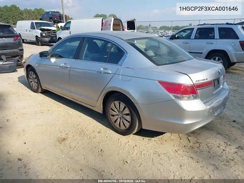 2012 HONDA ACCORD VIN 1HGCP2F3XCA001646 — фото 3