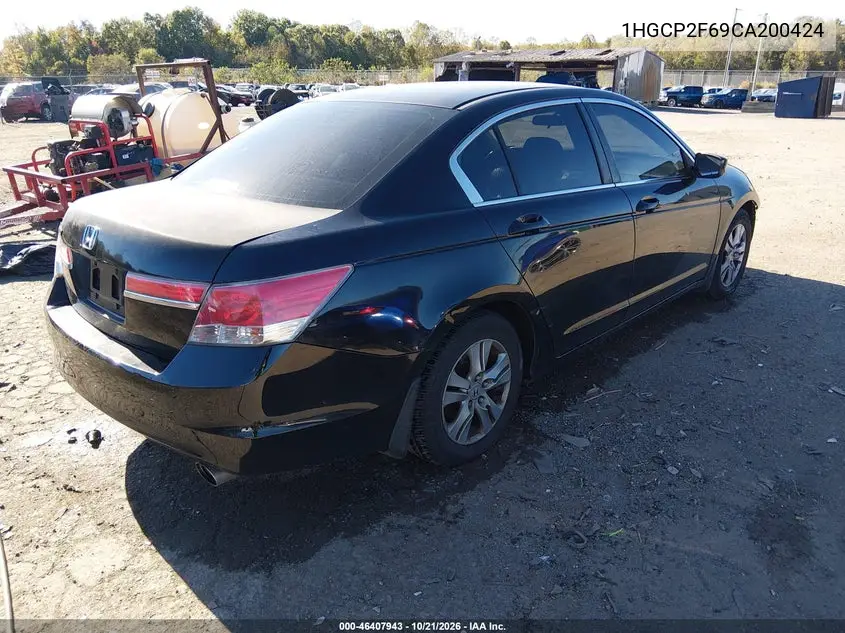 2012 HONDA ACCORD VIN 1HGCP2F69CA200424 — фото 4