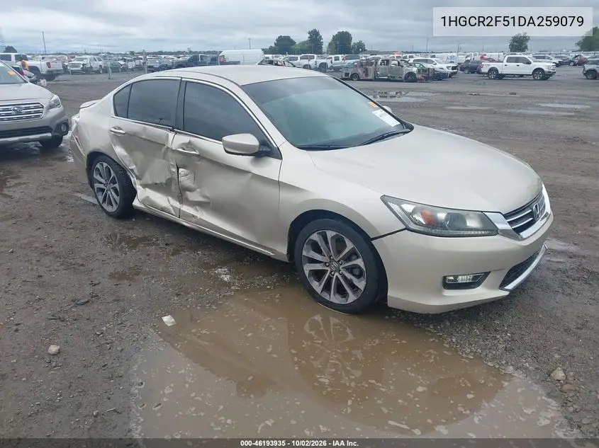 HONDA ACCORD 2013, VIN 1HGCR2F51DA259079