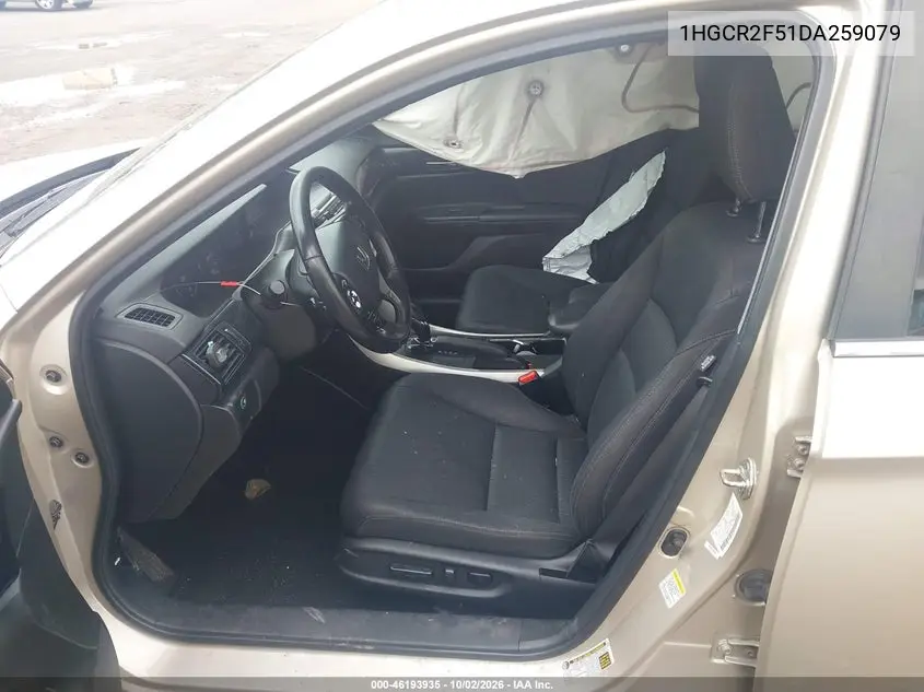 2013 HONDA ACCORD VIN 1HGCR2F51DA259079 — фото 5