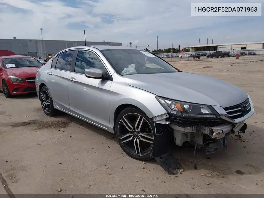 HONDA ACCORD 2013, VIN 1HGCR2F52DA071963