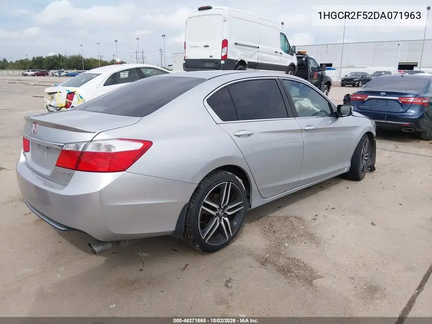 2013 HONDA ACCORD VIN 1HGCR2F52DA071963 — фото 4