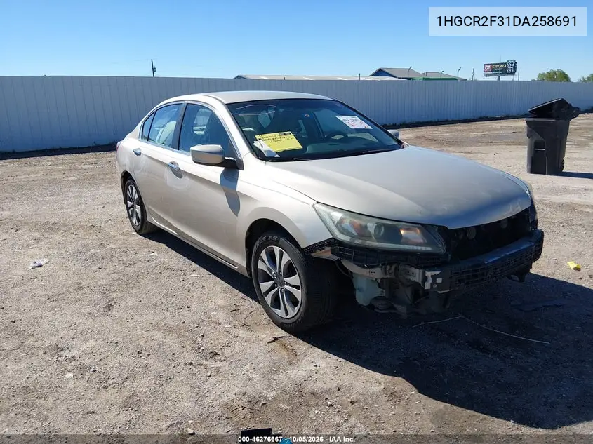 HONDA ACCORD 2013, VIN 1HGCR2F31DA258691