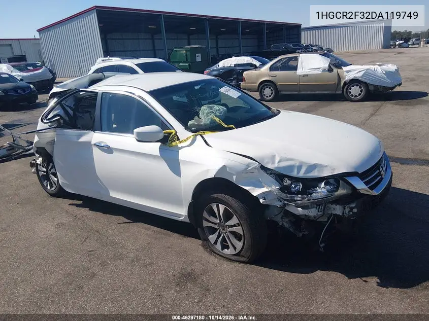 HONDA ACCORD 2013, VIN 1HGCR2F32DA119749