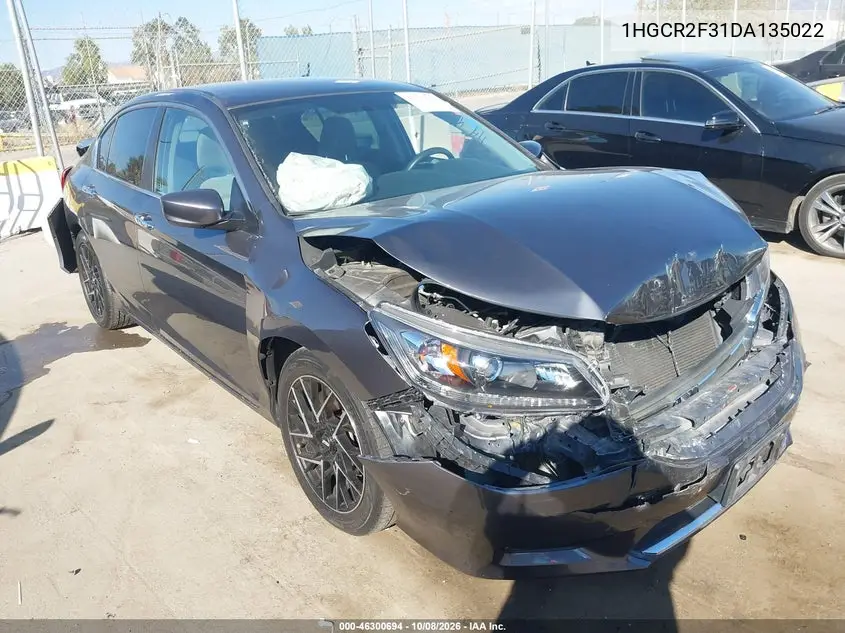 HONDA ACCORD 2013, VIN 1HGCR2F31DA135022