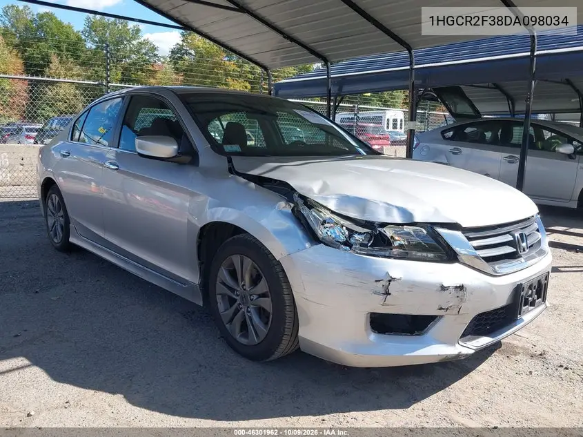 HONDA ACCORD 2013, VIN 1HGCR2F38DA098034