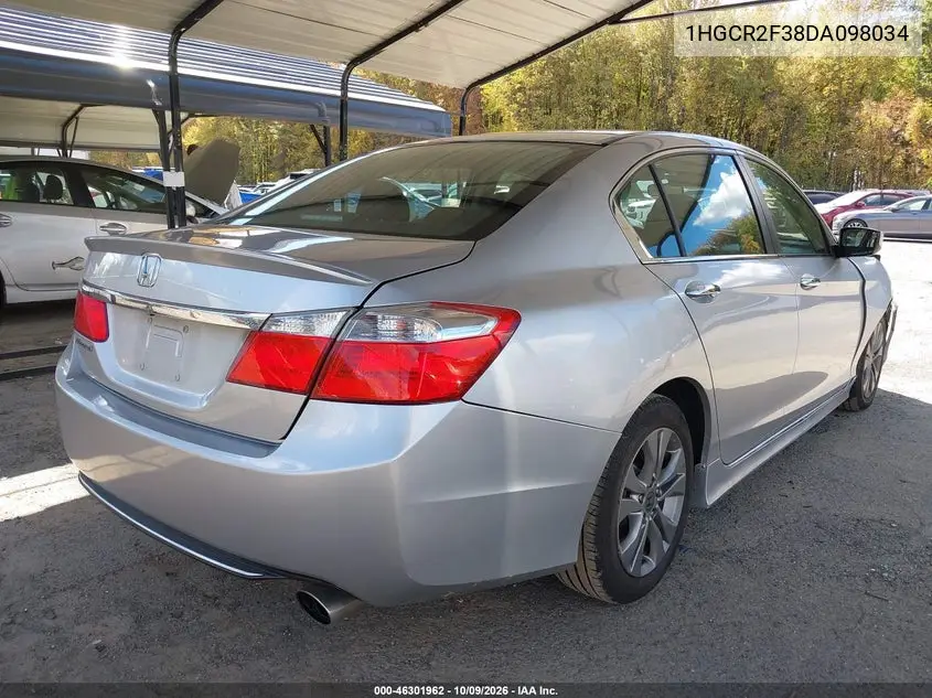 2013 HONDA ACCORD VIN 1HGCR2F38DA098034 — фото 4