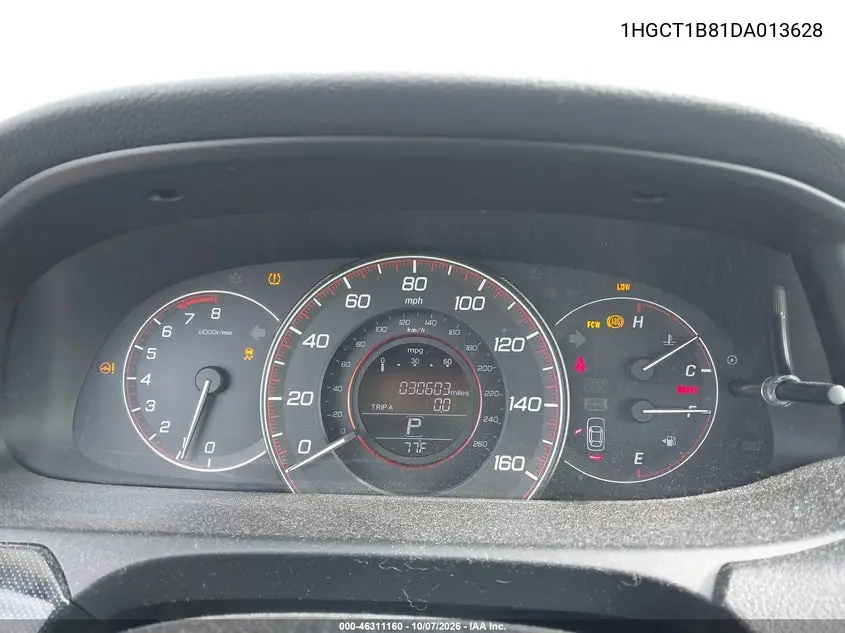 2013 HONDA ACCORD VIN 1HGCT1B81DA013628 — фото 7