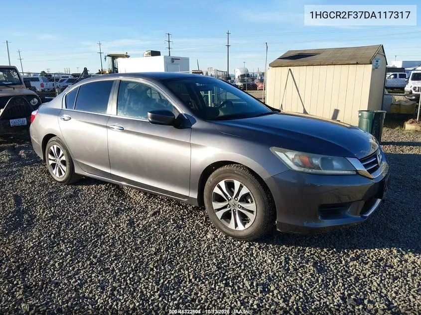 HONDA ACCORD 2013, VIN 1HGCR2F37DA117317