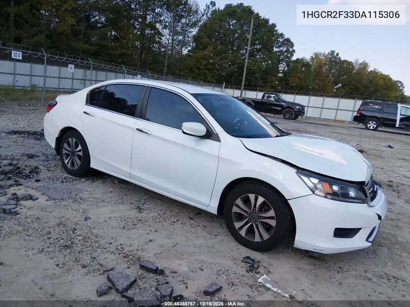 HONDA ACCORD 2013, VIN 1HGCR2F33DA115306