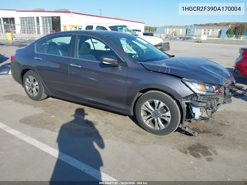 HONDA ACCORD 2013, VIN 1HGCR2F39DA170004