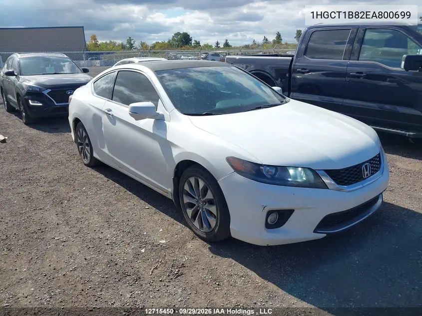 HONDA ACCORD 2014, VIN 1HGCT1B82EA800699