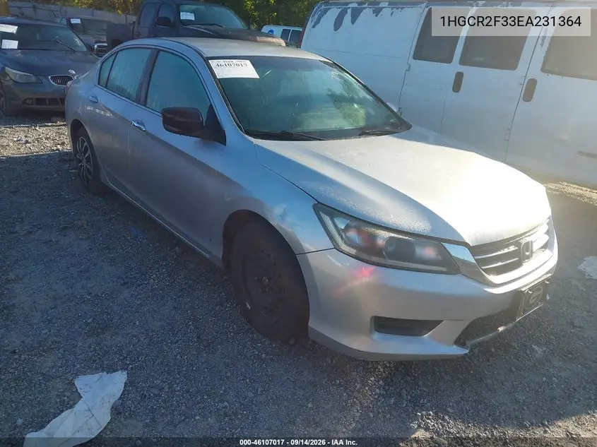 HONDA ACCORD 2014, VIN 1HGCR2F33EA231364