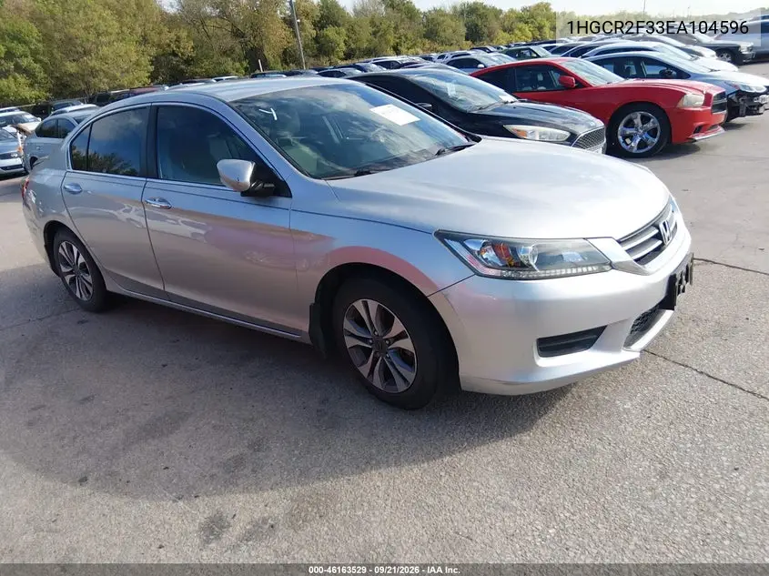 HONDA ACCORD 2014, VIN 1HGCR2F33EA104596