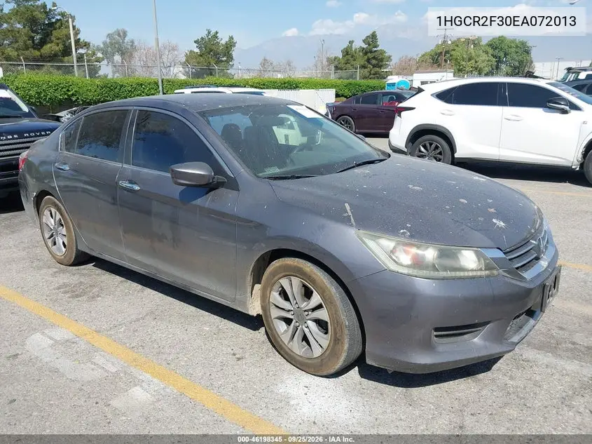 HONDA ACCORD 2014, VIN 1HGCR2F30EA072013