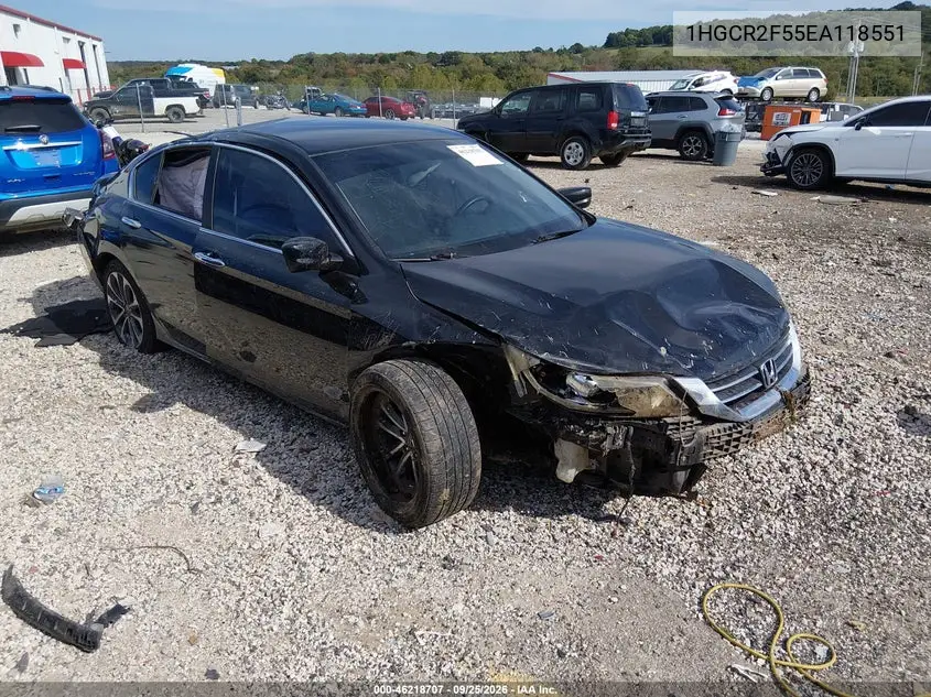 HONDA ACCORD 2014, VIN 1HGCR2F55EA118551