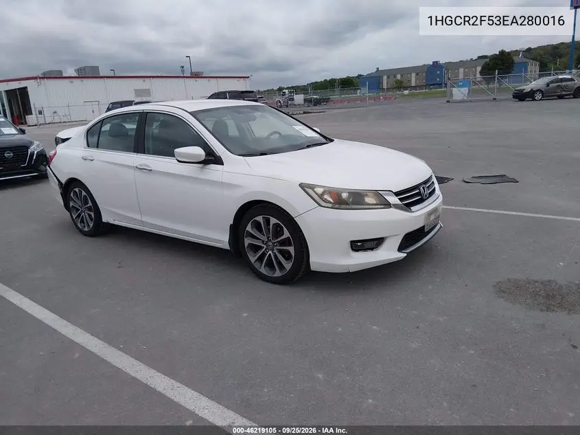 HONDA ACCORD 2014, VIN 1HGCR2F53EA280016