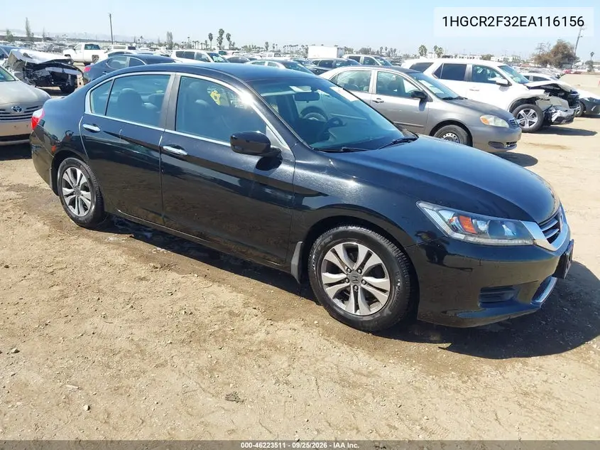 HONDA ACCORD 2014, VIN 1HGCR2F32EA116156