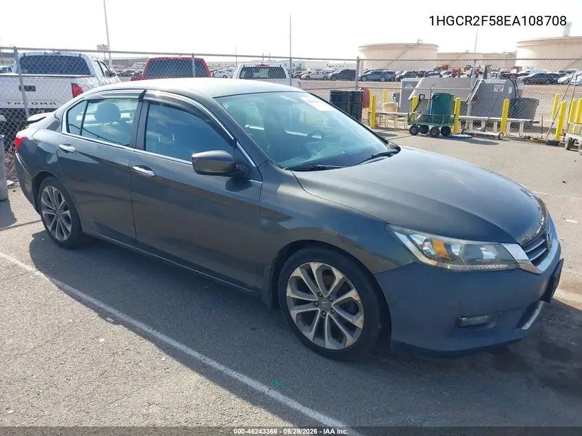 HONDA ACCORD 2014, VIN 1HGCR2F58EA087084