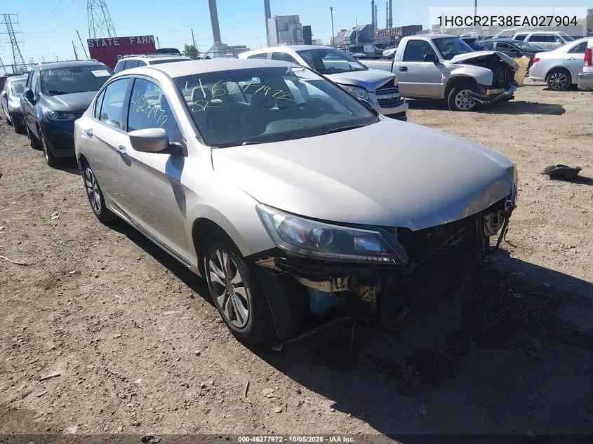 HONDA ACCORD 2014, VIN 1HGCR2F38EA027904
