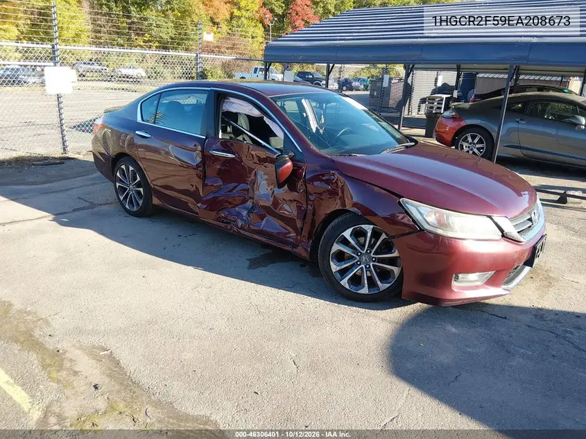 HONDA ACCORD 2014, VIN 1HGCR2F59EA208673