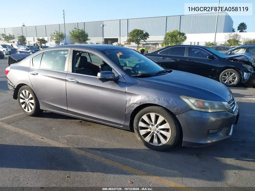 HONDA ACCORD 2014, VIN 1HGCR2F87EA058119