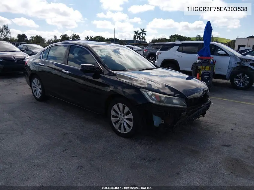 HONDA ACCORD 2014, VIN 1HGCR2F75EA303538