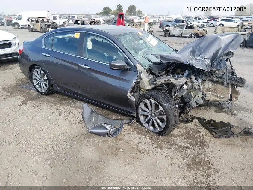 HONDA ACCORD 2014, VIN 1HGCR2F57EA012005