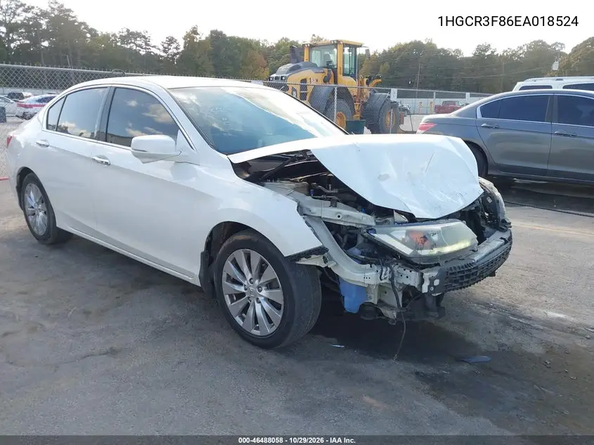 HONDA ACCORD 2014, VIN 1HGCR3F86EA018524