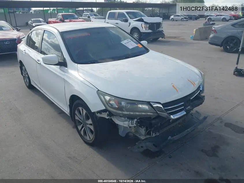 HONDA ACCORD 2015, VIN 1HGCR2F31FA142488
