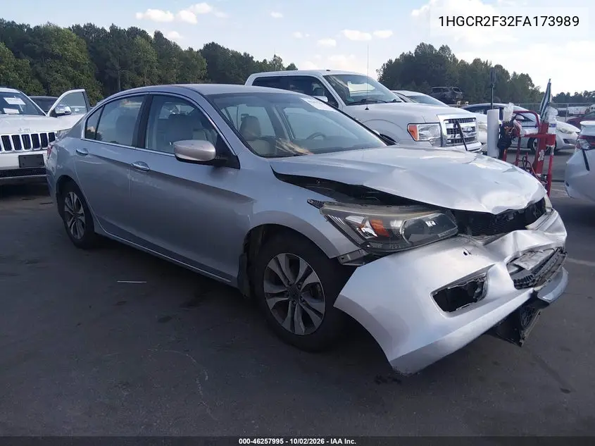 HONDA ACCORD 2015, VIN 1HGCR2F32FA173989