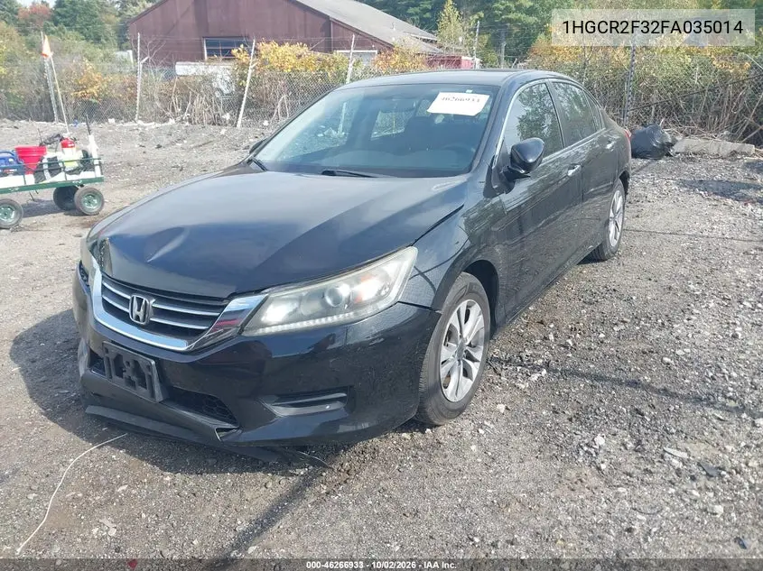2015 HONDA ACCORD VIN 1HGCR2F32FA035014 — фото 2