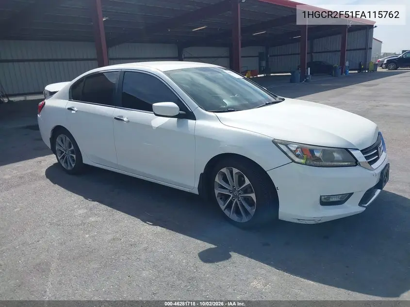 HONDA ACCORD 2015, VIN 1HGCR2F51FA115762