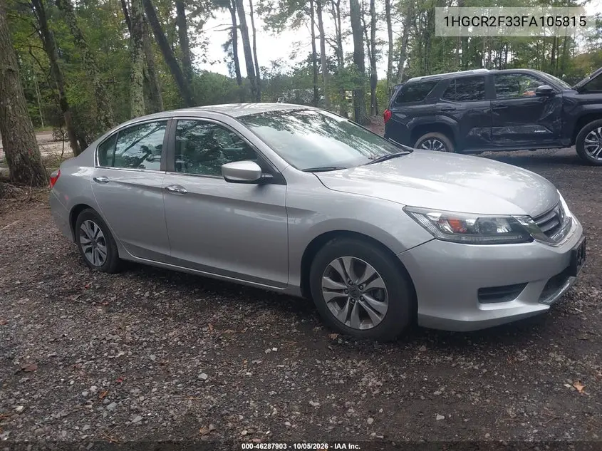 HONDA ACCORD 2015, VIN 1HGCR2F33FA105815