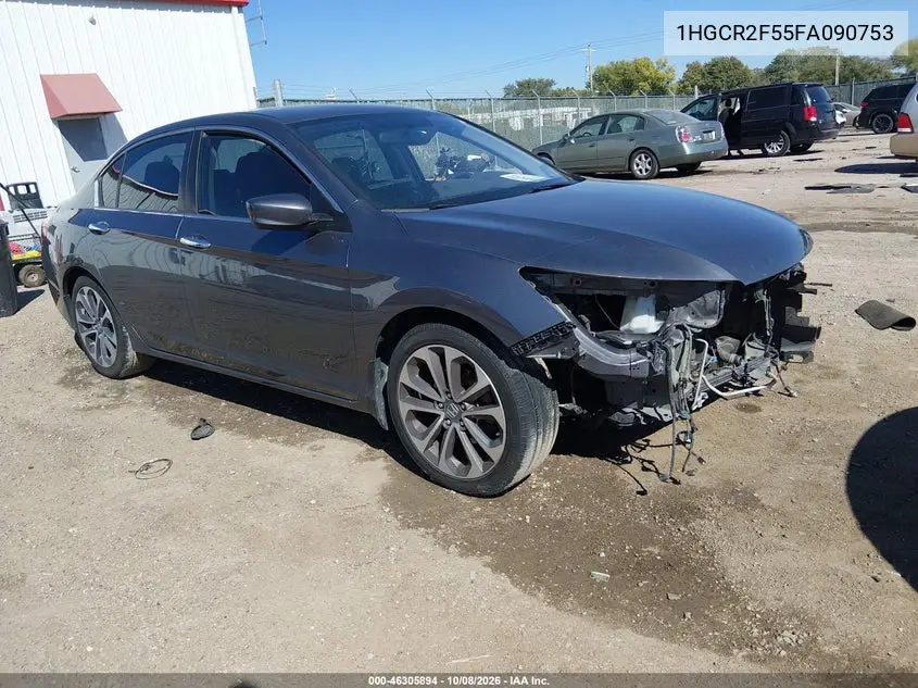 HONDA ACCORD 2015, VIN 1HGCR2F55FA090753