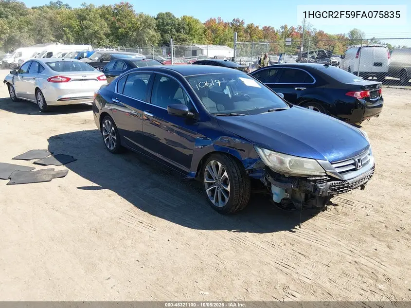 HONDA ACCORD 2015, VIN 1HGCR2F59FA075835