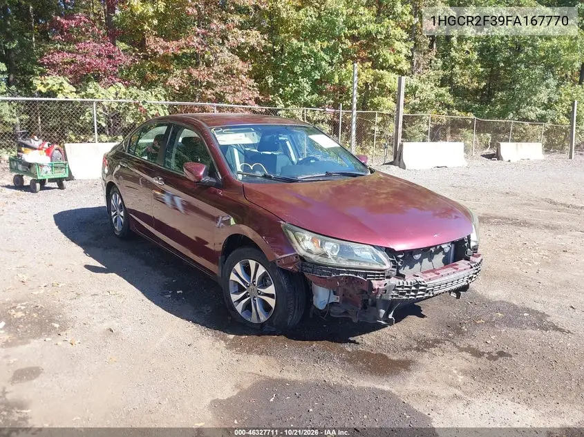 HONDA ACCORD 2015, VIN 1HGCR2F39FA167770