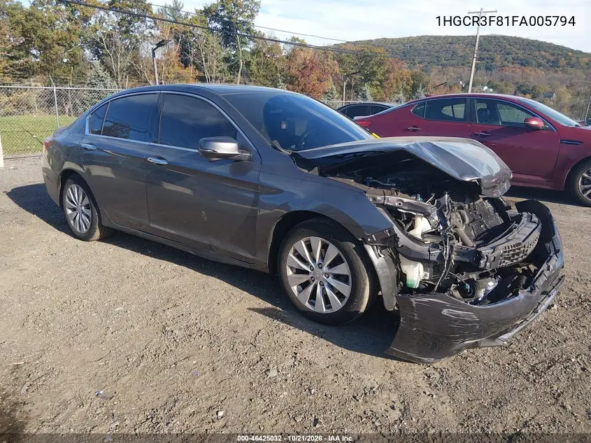 HONDA ACCORD 2015, VIN 1HGCR3F81FA005794