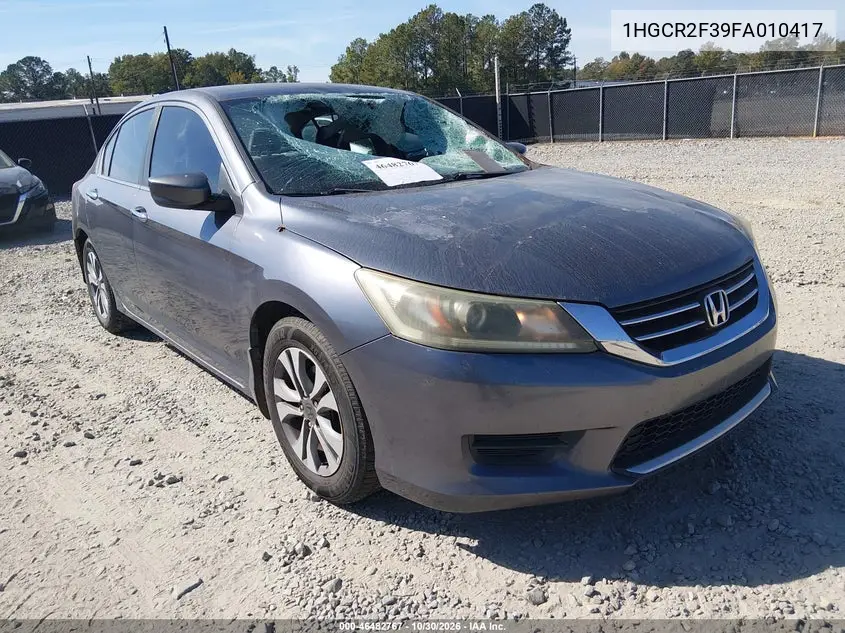 HONDA ACCORD 2015, VIN 1HGCR2F39FA010417