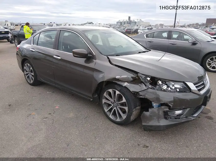 HONDA ACCORD 2015, VIN 1HGCR2F53FA012875