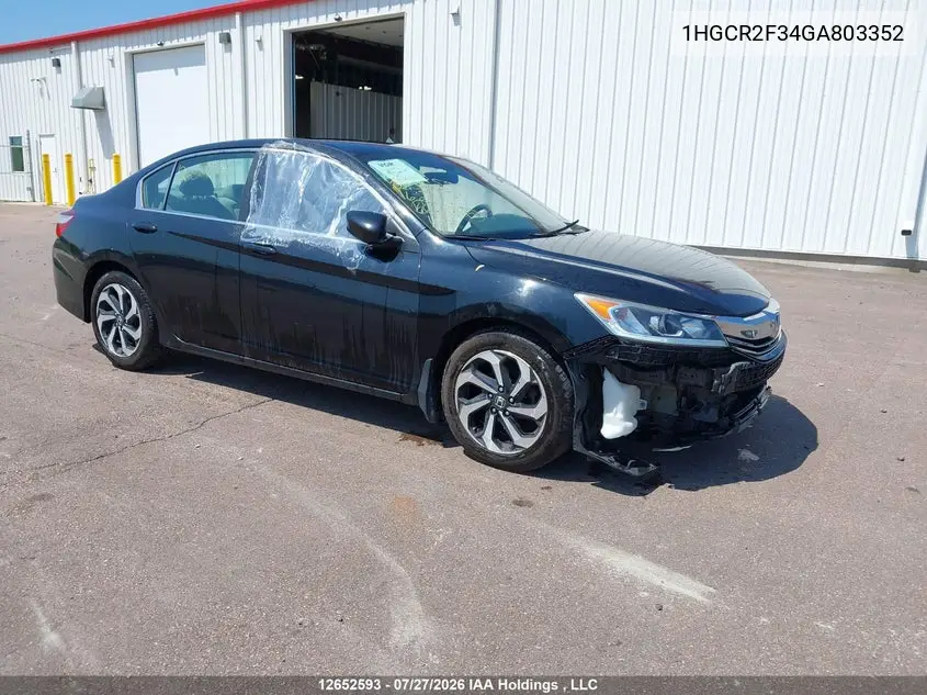 HONDA ACCORD 2016, VIN 1HGCR2F34GA803352