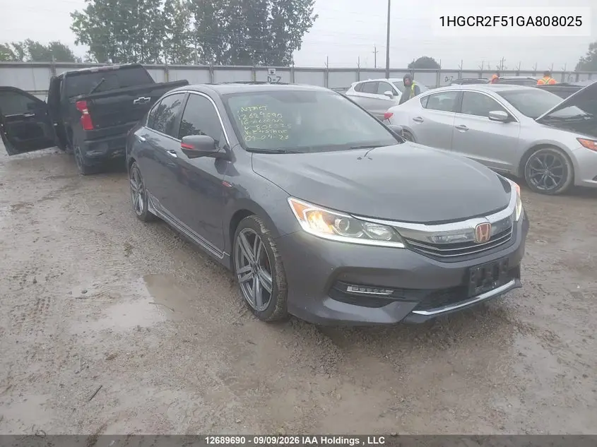 HONDA ACCORD 2016, VIN 1HGCR2F51GA808025