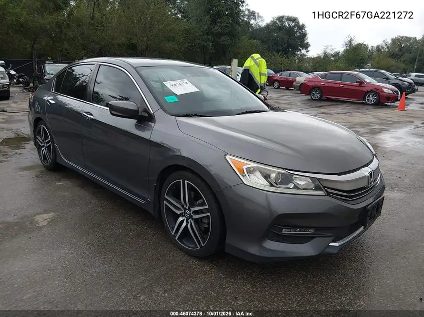 HONDA ACCORD 2016, VIN 1HGCR2F67GA221272
