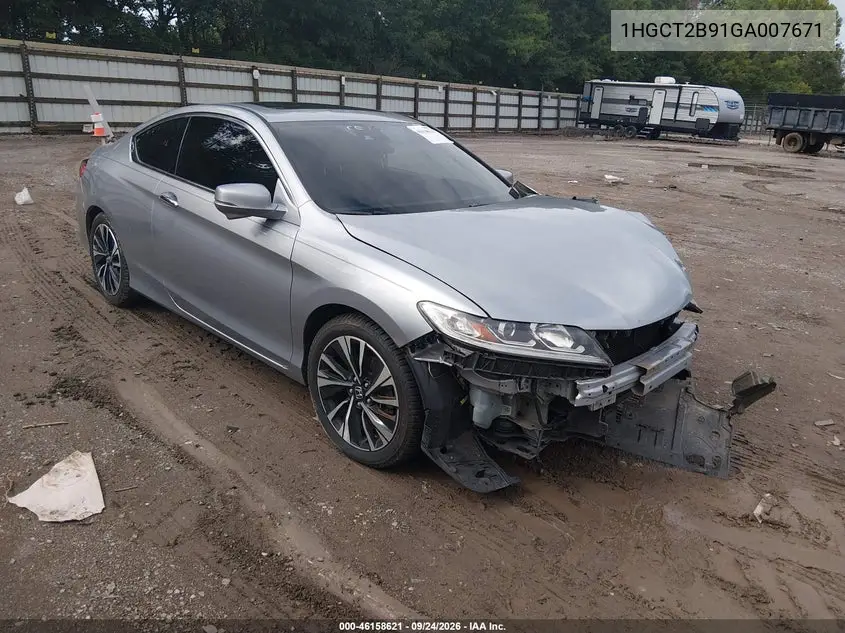 HONDA ACCORD 2016, VIN 1HGCT2B91GA007671