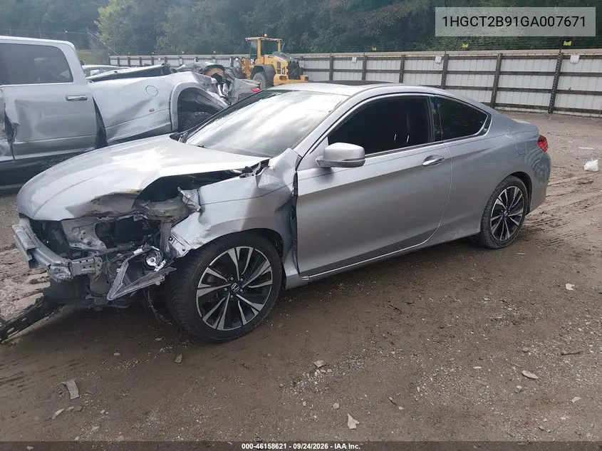 2016 HONDA ACCORD VIN 1HGCT2B91GA007671 — фото 2