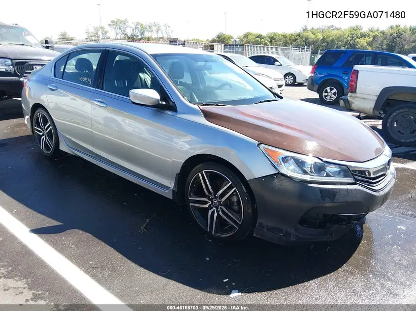 HONDA ACCORD 2016, VIN 1HGCR2F59GA071480