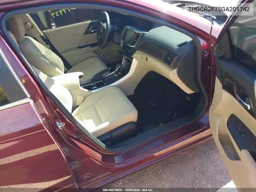 2016 HONDA ACCORD VIN 1HGCR2F75GA201742 — фото 5