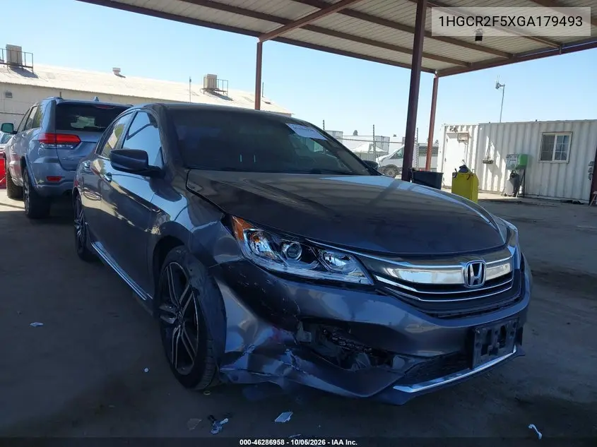 HONDA ACCORD 2016, VIN 1HGCR2F5XGA179493